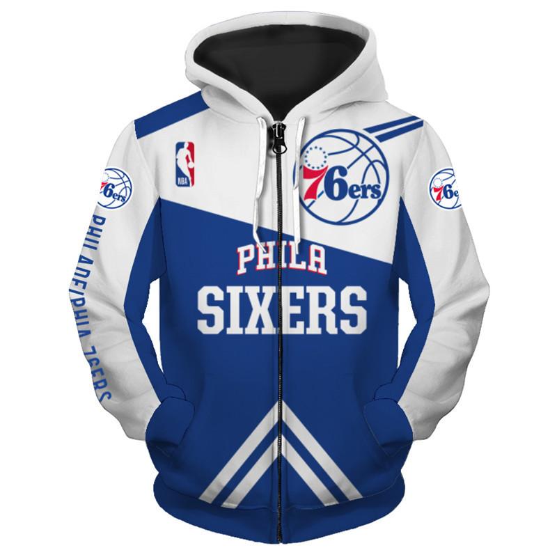 Lowest Price Men's Philadelphia 76ers 3d Zip-Up Hoodie Sweatshirt